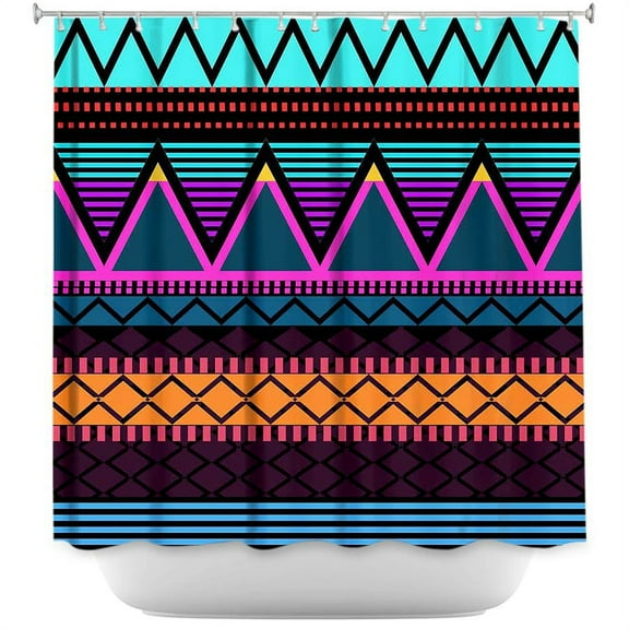 Shower Curtains - DiaNoche Designs - Neon Modern Tribal