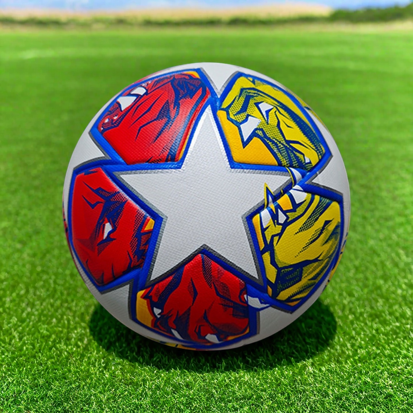 Premium Europe Cup Themed Size 5 Soccer Balls - Diverse Vibrant Colors, Ideal for Adult & Youth Players, Durable Construction for All - Weather Play
