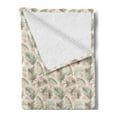 thumbnail image 2 of Palm Soft Flannel Fleece Throw Blanket, Vintage Essential Tropic Leaves and Flowers Blossom, Cozy Plush for Indoor and Outdoor Use, 70" x 90", Eggshell Dusk, by Ambesonne, 2 of 5