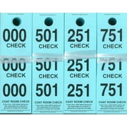 Coat Check Tickets 1,000 1-5/8 x 5-1/4 (Blue)