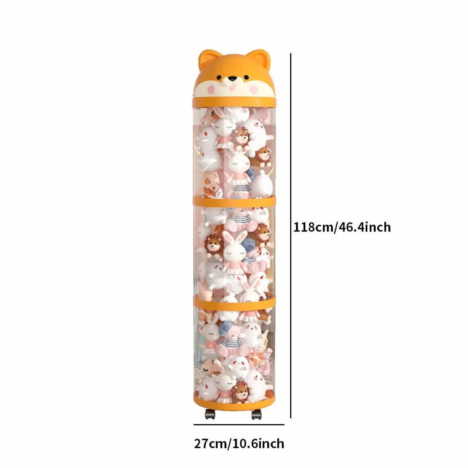 2/3/4 Tier Stuffed Animal Storage Rack, Portable Large Stuffed Storage Tube, Large Stuffed Organizer, Plush Doll Organizer, Storage Tube with Wheels