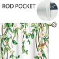 thumbnail image 4 of Green Leaves Hummingbird Kitchen Curtains Spring Eucalyptus Sage Green Bathroom Curtains Window Treatment Drape Tier Botanical Plant Cafe Small Bedroom Short French Door Curtains 28x40 Inch, 4 of 8