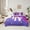 Purple, variant on Manfei Cute Unicorn 7-Piece Twin Bedding Sets,Rainbow Stars Pattern Bedding Comforter Set,Gold Starry Night Sheet Sets For Girls Kids,Breathable Home Decor Reversible
