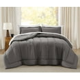 thumbnail image 3 of Brooklyn Loom Oversized Cotton Percale Grey Full/Queen 3 Piece Comforter Set, Solid Color Themed, Oeko-TEX Certified Confidence, 3 of 8