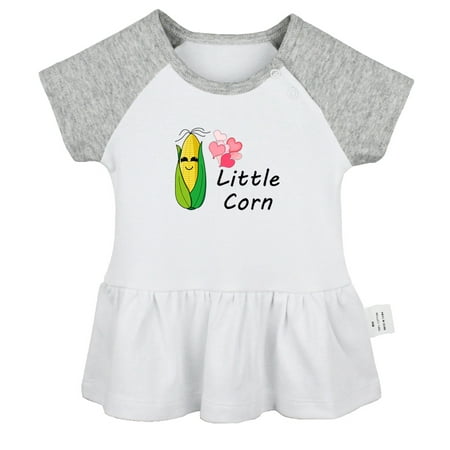 

iDzn Little Corn Funny Dresses For Baby Newborn Babies Skirts Infant Princess Dress 0-24M Kids Graphic Clothes (Gray Raglan Dresses 6-12 Months)