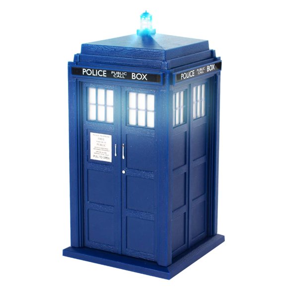 FAMETEK Doctor Who Tardis reproduce música, se ilumina, efectos de sonido precisos | Regalos para hombres o mujeres - Los mejores regalos coleccionables de cumpleaños para Doctor Who