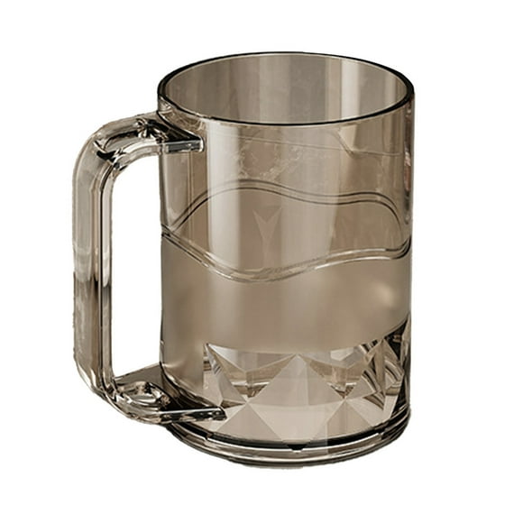 Toothbrush Holder for Bathroom Plastic Reusable Drinking Cup 3.94 in High 101 ml Capacity Clear Gray Blue Brown