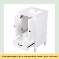thumbnail image 5 of 20" Bathroom Vanity with Sink, Bathroom Cabinet with Two Doors, Magnetic Door Stopper and Adiustable Foot Pads, A Drawer, White, 5 of 13