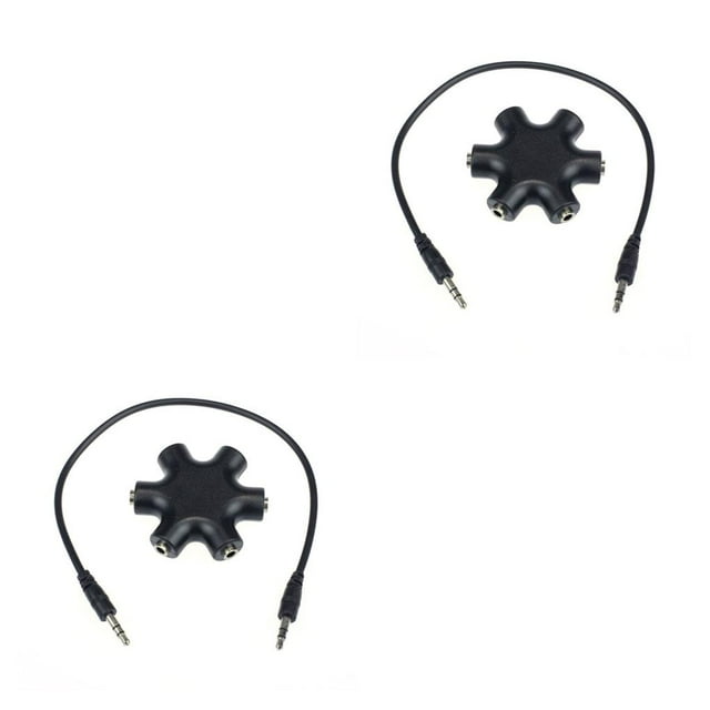 ZLight 3.5mm Audio Splitter Headset Accessory Professional Stable Converter Equipment Small Earphone Adapter Adapting Tools black 2Set