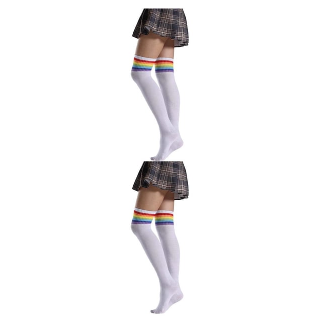 Minnieouse Medias pantimedias coloridas calcetería calcetines largos Iris calentador muslo alto regalos para carnaval mujer vestido fiesta tipo 19 Tipo 19 2piezas Minnieouse CBP381243