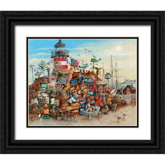 Bell, Bill 14x12 Black Ornate Wood Framed with Double Matting Museum Art Print Titled - Lighthouse Antiques