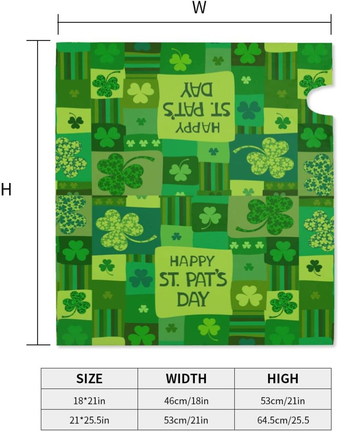 St. Patrick''s Day Green Plaid Clover Mailbox Magnetic Post Mailbox Cover Garden Decor Outdoor Large 25.5" X 21"