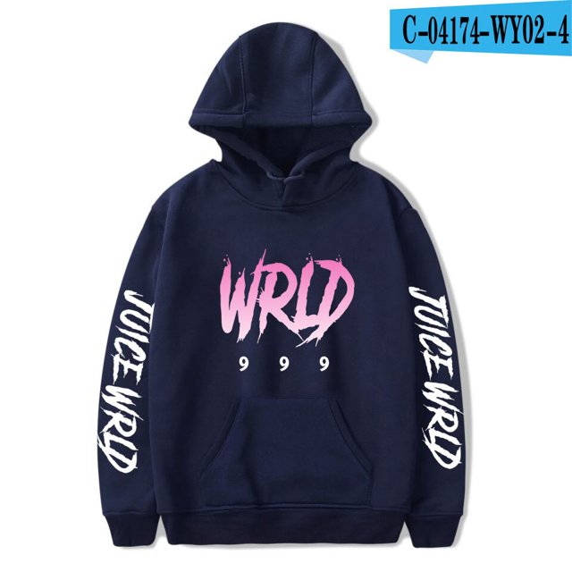 Sudaderas con capucha de Juice Wrld, chaqueta informal para adultos y niños, tallas para niños, jersey de Cosplay, ropa de calle, Jersey UnisexAzul oscuro ANiños160 Deng Xun unisex