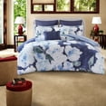 thumbnail image 6 of Luxury 7Piece Cotton Bedding Sets Cal King Modern Blue Multi Design, 6 of 11