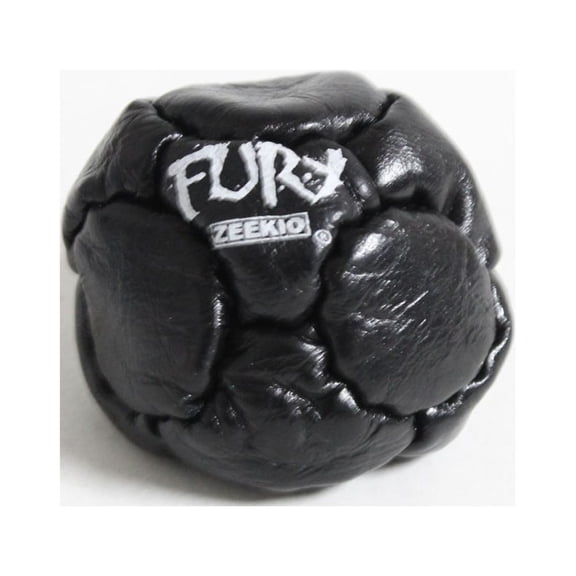 The Fury Footbag - Genuine Hand Stitched Leather with Sand fill (Black)