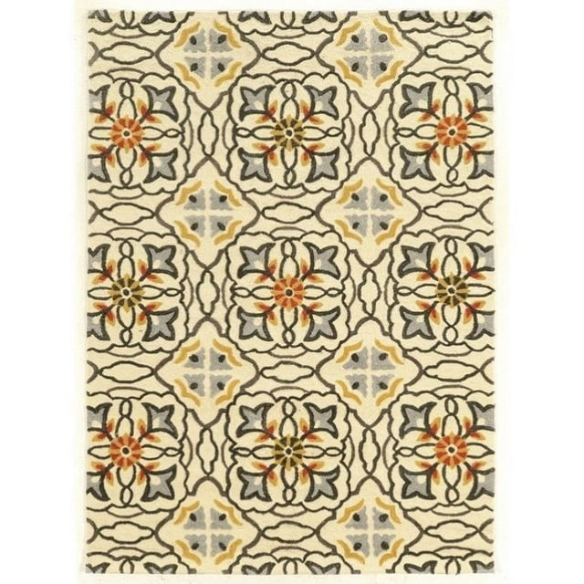 Linon Trio Betti Hand Tufted Polyester 1'10"x2'10" Rug in Ivory