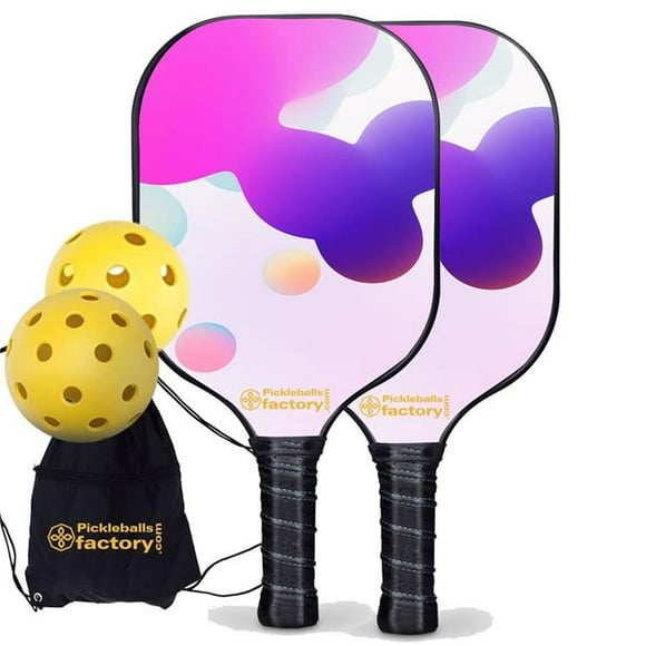 Pickleball Factory PB00011-4-G Best Pickleball Set - Irregular Shape Pickleball Paddles Near Me, Used Pickleball Paddle for Sale, Glassfiber Graphite