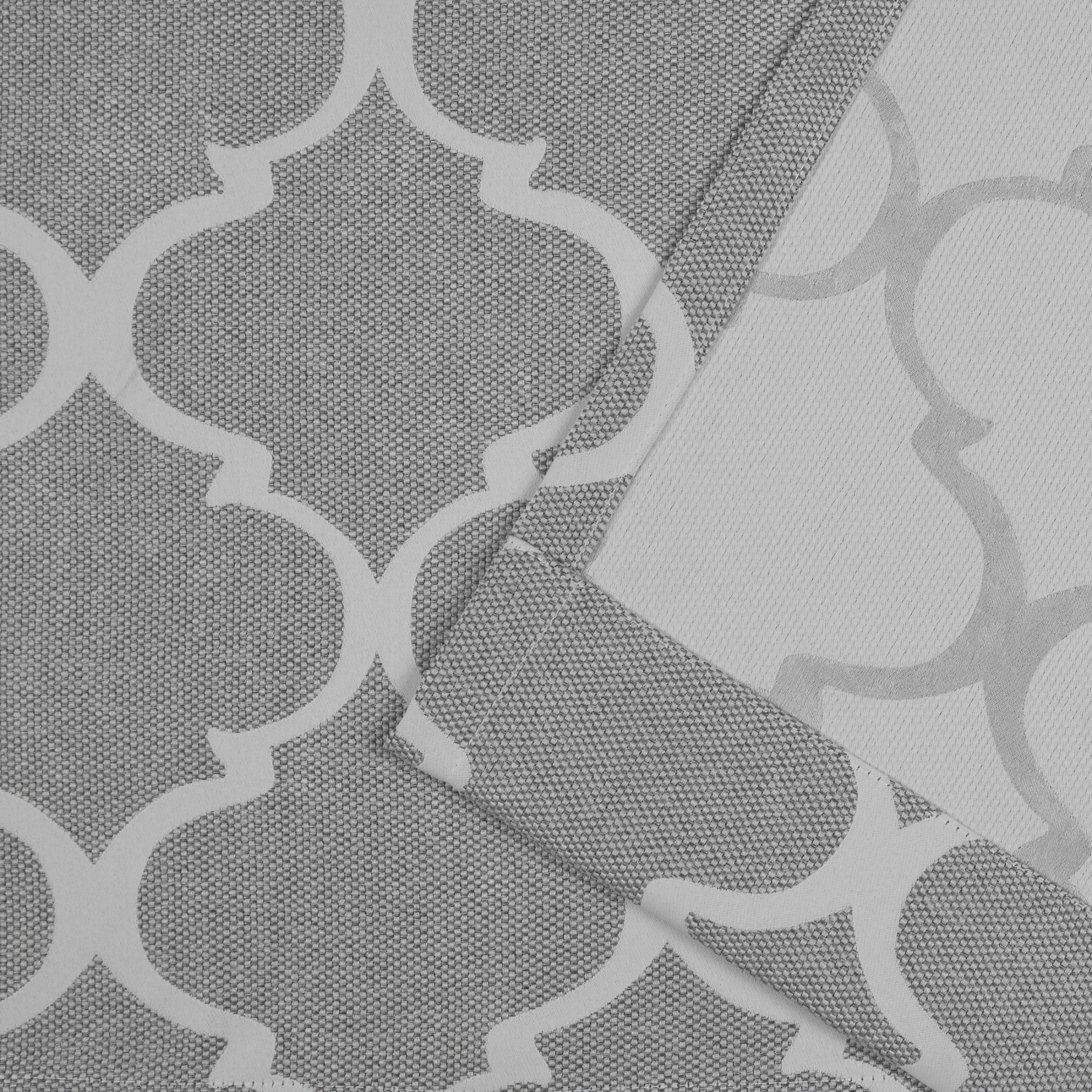 Nicole Miller Treillage Woven Room Darkening Blackout Hidden Tab/Rod Pocket Top Curtain Panel Pair, 52"x84", Ash Grey