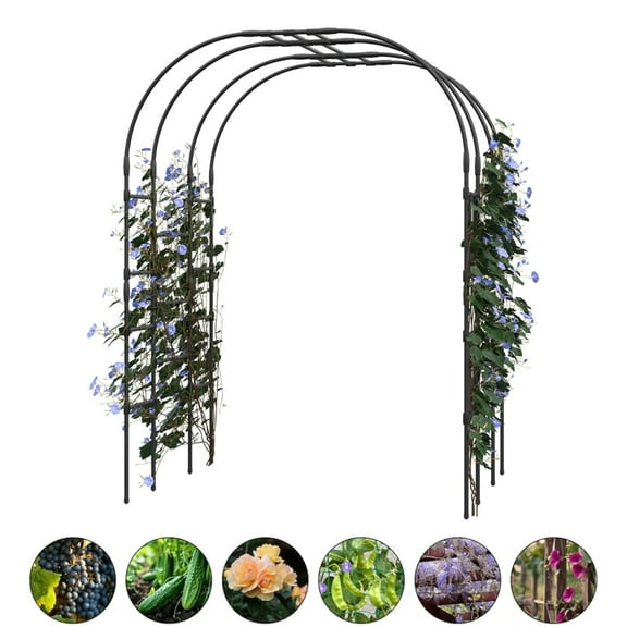 Aoile Garden Trellis, 45.28" x 59.06" x 86.61" Garden Arch for Various Climbing Plant Garden Decor, Easy Assembly, Black