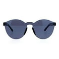 thumbnail image 2 of Rimless Flat Lens Sunglasses One Thick Translucent Round Lens Frame Black, 2 of 4