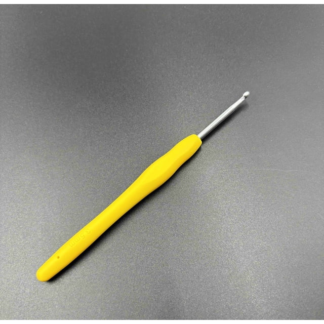Aguja de lana de mango suave de arcoíris tejida a mano con TPR y mango suave de aluminio sólido para crochet