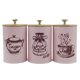 thumbnail image 5 of Juego de 3 recipientes para café, té y azúcar, botes de cocina, organizador de decoración de hierro Rosa, 5 of 9