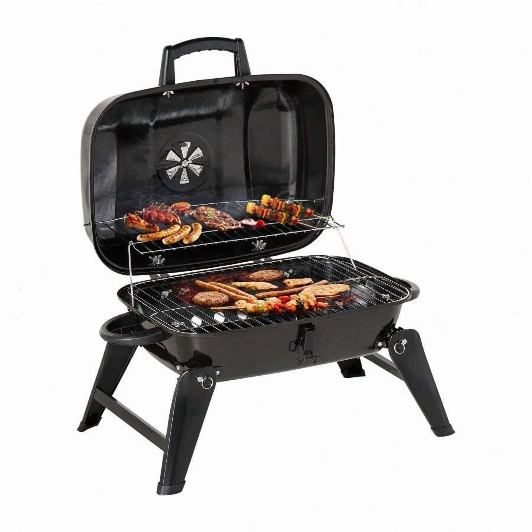 Portable Tabletop Charcoal Grill BBQ Camping Picnic Cooker Air Vent Outdoor