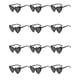 thumbnail image 1 of Lentes de sol PLULON con forma de corazón vintage negro x12 para mujer, 1 of 6