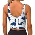 thumbnail image 4 of Goofa Cute Cartoon Dinosaurs Printed Sports Bras for Women, High Impact Running Bra Workout Crop Tank Tops Longline Sports Bra Push up-Large, 4 of 9