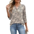 thumbnail image 4 of WIHOLL 3/4 Length Sleeve V Neck Blouses for Women Dressy Casual Spring Summer Tops Business Casual Resort Wear, 4 of 11