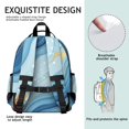 thumbnail image 5 of Blue and Gold Marble Pattern Cute School Backpack Bag for School with Padded Back and Adjustable Shoulder Straps 15.25"x11.5"x5.25", 5 of 5