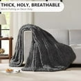 thumbnail image 5 of Chunky Knit Blanket Throw - Soft Chunky Throw Blanket 50x60: 100% Hand Kintted Chenile Crochet Throw Blanket for Couch - Large Cable Knit Chunky Blanket for Home Decor(Dark Grey), 5 of 6