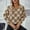 Khaki, variant on Women's Sweater Floral Contrast Plaid Knitted Sweater Pullover Round Neck Long Sleeve Top Beige 8(L)