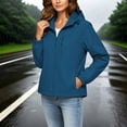 thumbnail image 2 of RoamHome Women's Waterproof Windbreaker Fleece Lined Hooded Jacket Lightweight Hiking Camping Outdoor Windproof Coat, 2 of 7
