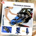 thumbnail image 4 of Poussette pour Animaux Chat Chien Roues Voyage Fermeture Éclair Entrée Chariot Pliable Bleu, 4 of 9