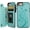 Mint Green, variant on Wallet Case for iPhone SE(2022) 5G/SE(2020)/7/8 with Card Holder, Embossed Butterfly Premium PU Leather Double Magnetic Buttons Flip Shockproof Protective Cover 4.7 inch (Blue)