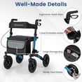 thumbnail image 4 of Goplus Walker for Seniors Folding Rollator Walker with 9" Pneumatic Tires for All Terrain Blue, 4 of 10