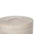 thumbnail image 3 of Kouboo Loma Round Rattan Hamper And Laundry Basket With Removable Liner, Handmade Wicker With Lid, Honey Brown, 3 of 18