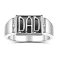 thumbnail image 1 of RYLOS Men's Rings Sterling Silver DAD Ring With Diamonds and Black Onyx; Rings For Men Designer Mens Jewelry Size 8, 1 of 6