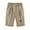 Khaki1, variant on Besolor Summer Cotton Linen Shorts for Women Printed Elastic Waist Drawstring Knee Length Bermuda Shorts with Pockets