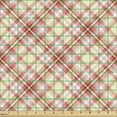 thumbnail image 2 of Ambesonne Checkered Fabric by the Yard Upholstery, Abstract Tartan Ornaments, 3 Yards, Coral and Pale Yellow, 2 of 5
