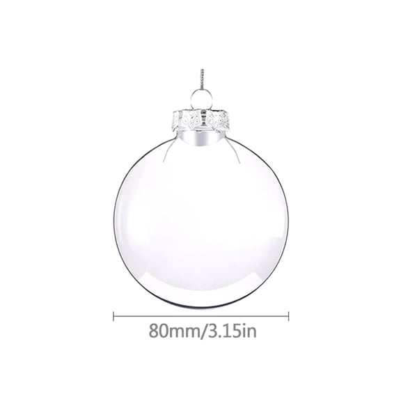 Oval Clear Plastic Flat Disk Ball Ornaments DIY Fillable Xmas Tree Hanging Decor