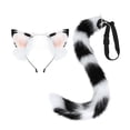 thumbnail image 4 of BELOVING Serre-Tête Oreilles de Chat et Accessoire de Costume à Longue Queue pour Jeu de Rôle de Carnaval Noir Blanc, 4 of 10