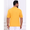 thumbnail image 3 of DARING DIVA Men's Striped Knit Chest Pocket Short Sleeve Vintage Golf Shirts XL Yellow, 3 of 7