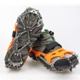 thumbnail image 4 of Autoez Crampons Ice Cleats 23 Stainless Steel Spikes Traction Snow Grips for Boots Shoes Anti Slip for Hiking Fishing Walking Climbing Mountaineering (M, Orange), 4 of 12