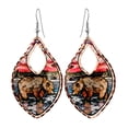 thumbnail image 2 of FRONT LINE JEWELRY Grizzly Bear Earrings Northern Lights Grizzly Bear Earrings for Women . Alaska Wildlife Earrings Teardrop Bear Jewerly, 2 of 2