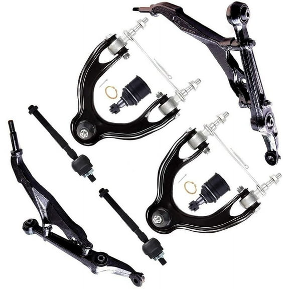 CCIYU Inner Tie Rod Ends Lower Ball Joints Lower Control Arms Upper Control Arms Compatible fit for 1992-1995 for Honda Civic 1993-1997 for Honda Civic del Sol 8pcs Suspension Kit