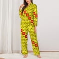 thumbnail image 2 of Salouo Multiplication Table2 Pattern Women's Pajamas Set Long Sleeve Button Down Sleepwear Soft Pj Lounge Sets for women 2 Piece Pjs Set with Long Pants-Medium, 2 of 7