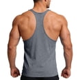 thumbnail image 4 of Men's Stringer Tank Tops Muscule Cut Bodybuilding Gym Vest Y-Back Workout Quick Dry Sleeveless T-Shirt Size 3XL Gray, 4 of 7