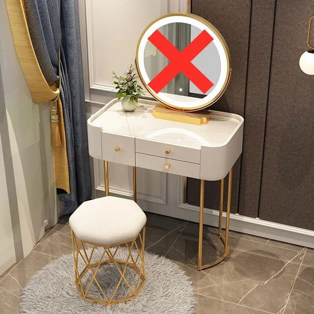 Dressing Table Light Luxury Rock Board Bedroom Dressing Table Modern Minimalist Makeup Cabinet Comoda Pra Quarto Furniture My Lux Decor Round